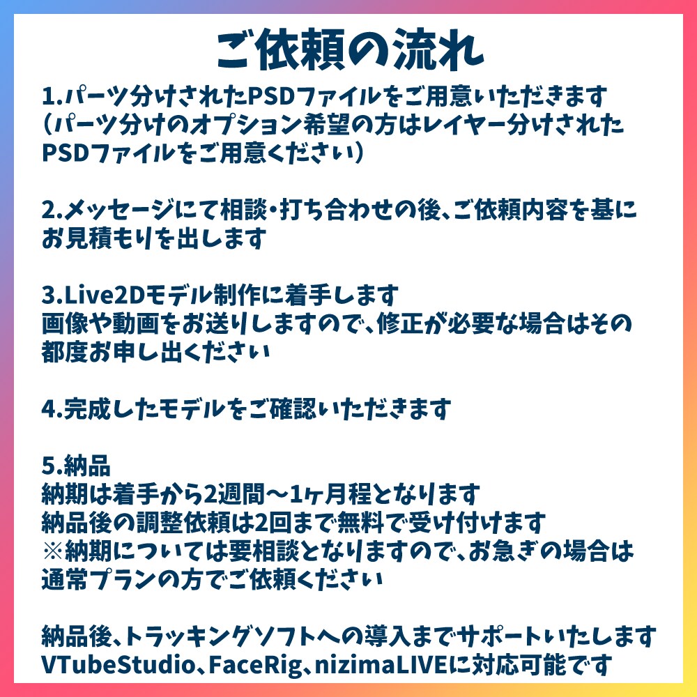 先着1名様に格安でLive2Dモデリング承ります 高可動・高品質なLive2Dモデルをお安く提供します！！ イメージ3