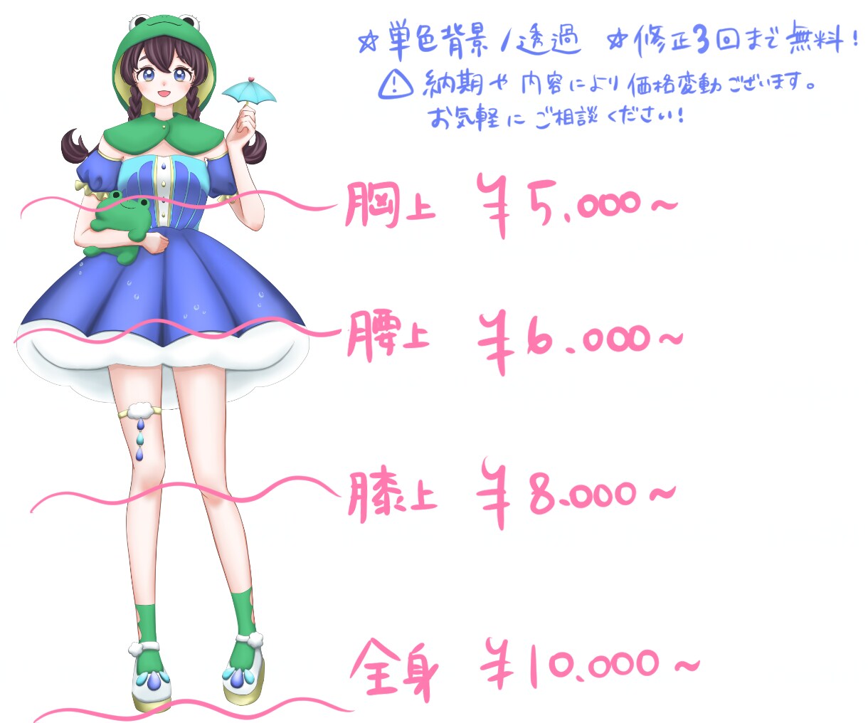 IRIAM/TRPG等配信用【立ち絵】描きます 細かいデザインが決まっていなくても大丈夫！女の子得意です！ イメージ2