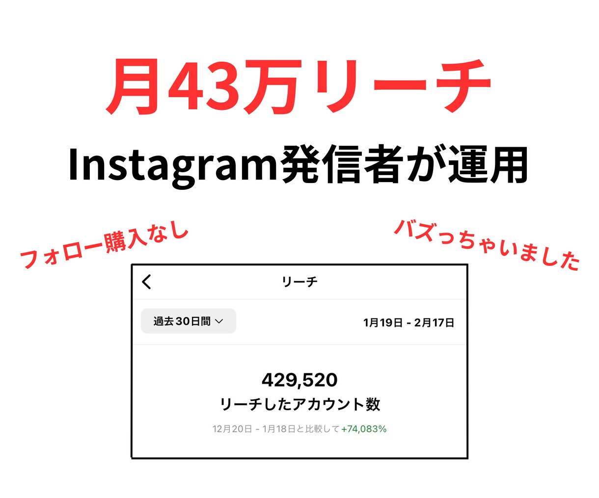 リーチ数43万件の僕が代行運用します 現役Instagram発信者の僕が代行運用します イメージ1