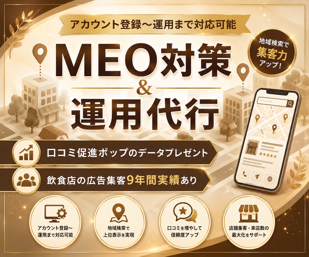 集客に強い!MEO対策・運用支援いたします 費用対効果抜群のMEO対策をプロがまるっとサポート! イメージ1