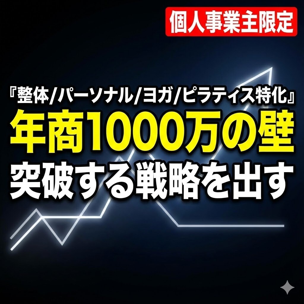 整体院・パーソナルジム特化の経営コンサルします ボトルネックと打ち手を文書化。1000万の壁を超える設計 イメージ1
