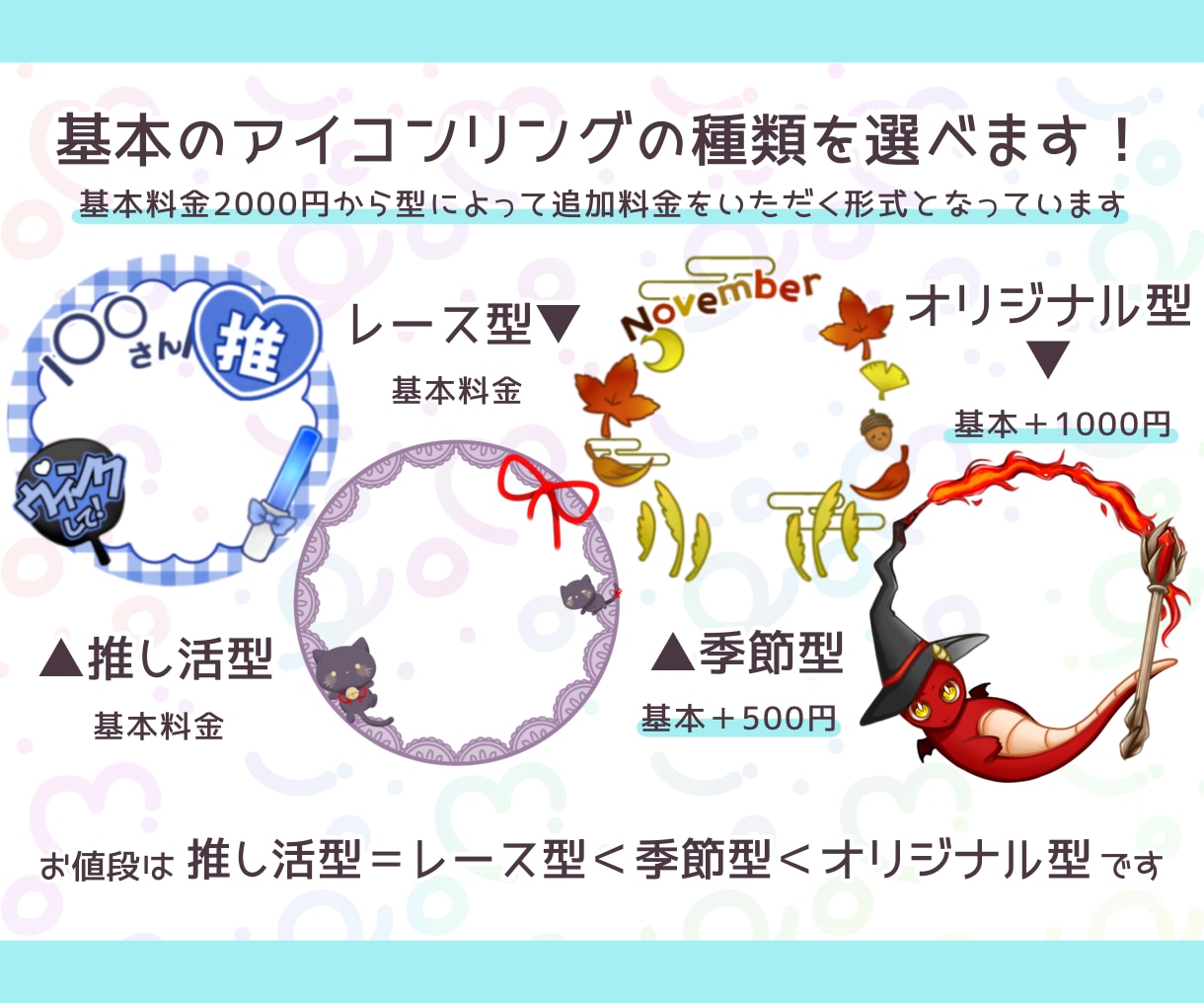ポップで可愛いアイコンリングをデザインします 選べるデザインでアイコンを彩るアイコンリングを作ります！ イメージ2