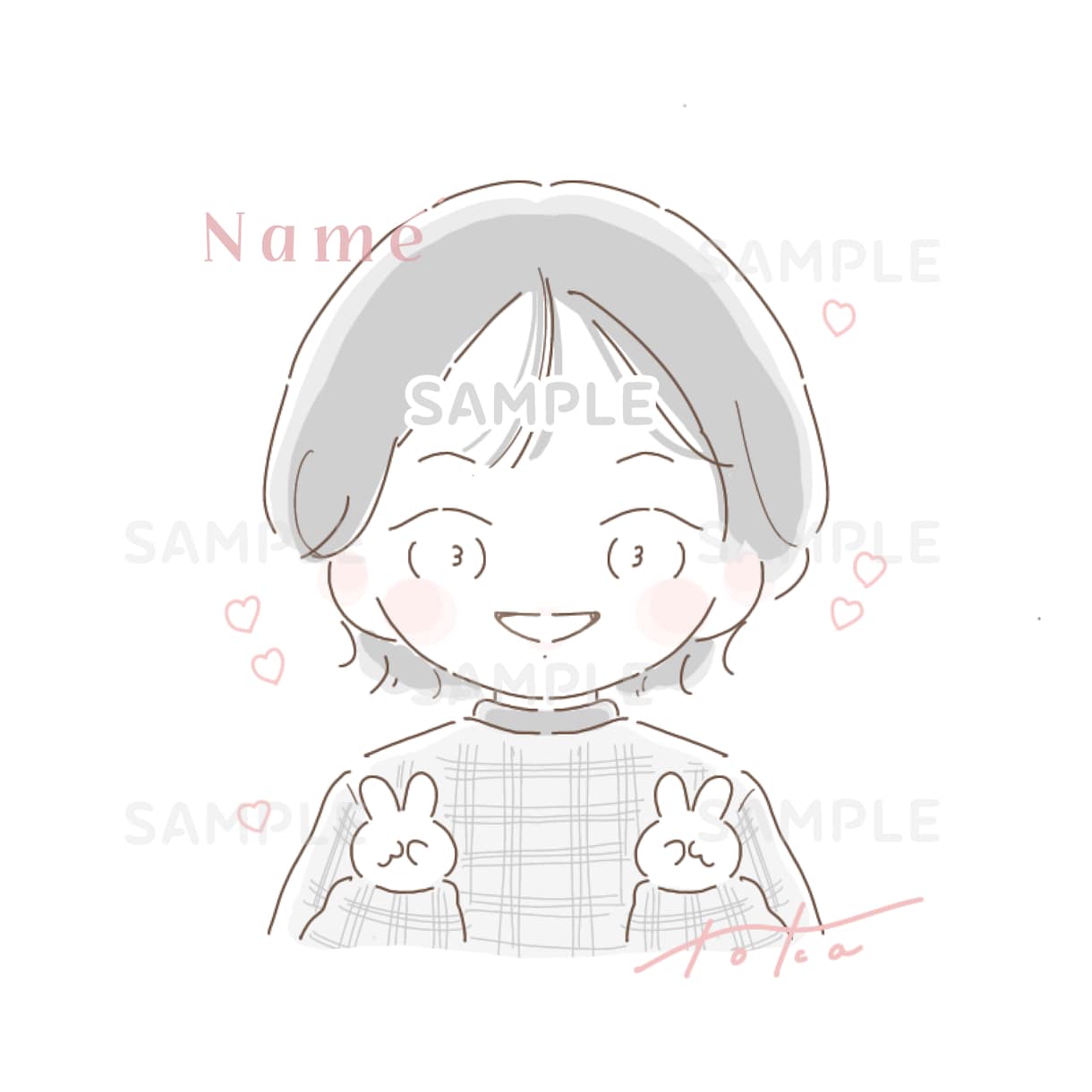 1人用♡お写真からゆるふわ似顔絵をお描きします 記念日のプレゼントや思い出作りにどうぞ♪ イメージ5