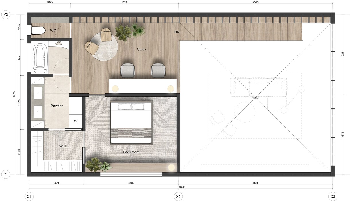 プレゼン用の住宅のイメージ図面作成します PDFの平面図から、プレゼン用のイメージ図面を作成します。 イメージ2