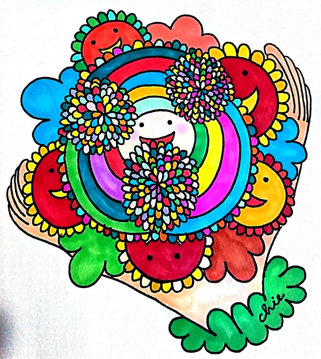 心の絵をかきます 笑顔をテーマに絵を描いています イメージ4