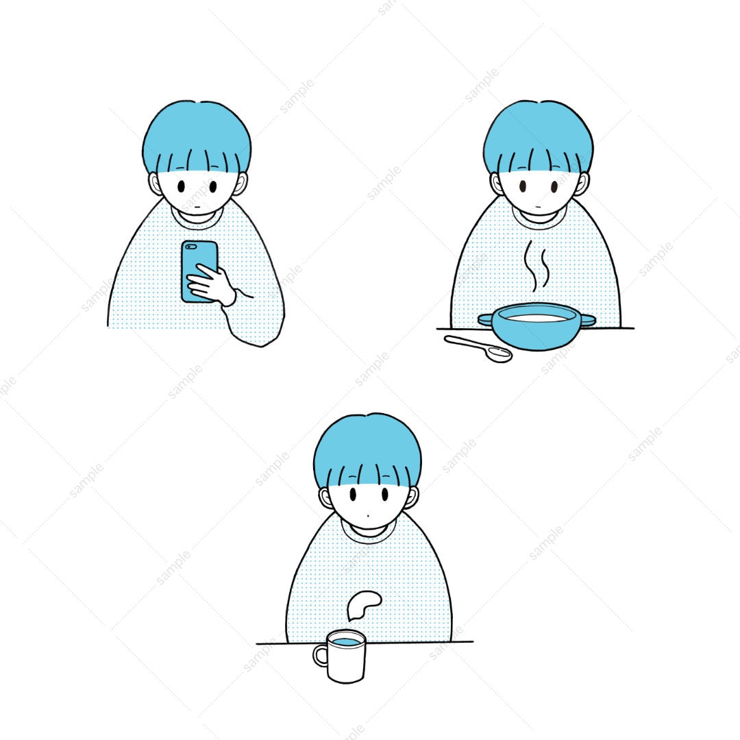 SNS・ブログ用のシンプルな人物イラスト制作します シンプルで使いやすい｜線画と単色の人物イラスト イメージ2