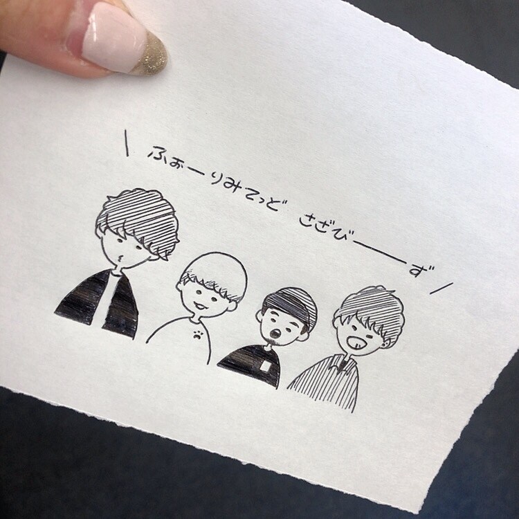 可愛いモノクロイラスト書きます 自己使用、贈り物にモノトーンイラストを！付箋対応可能 イメージ6