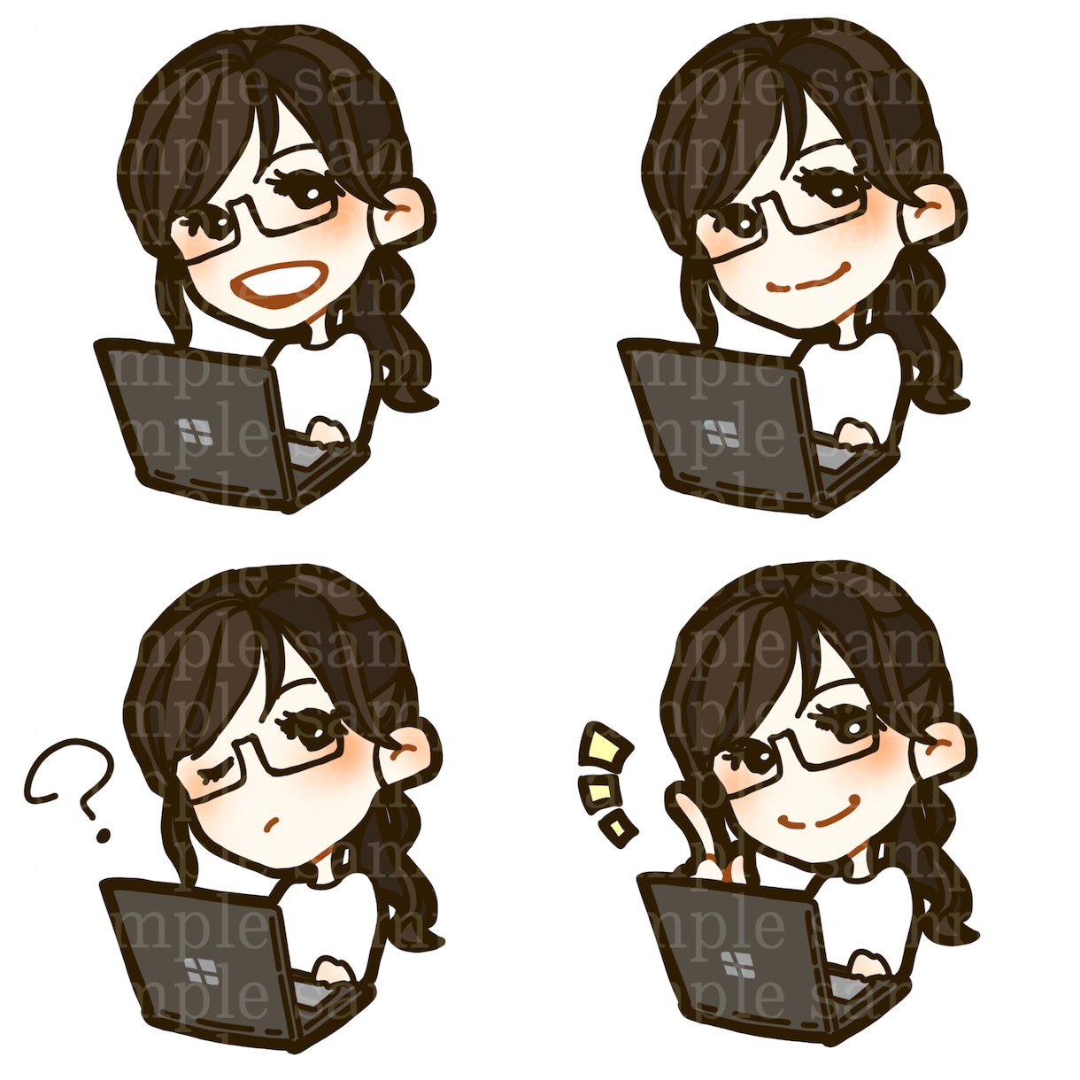 商用OK！親しみやすいSNSアイコン描きます 表情4パターンまで無料!! SNS/ブログ/挿絵/アイコン イメージ5