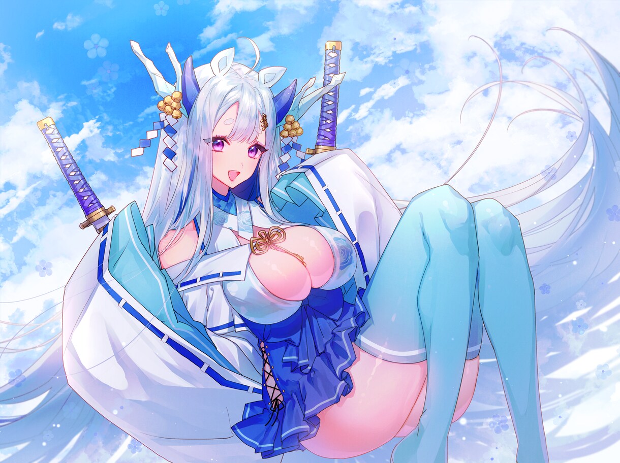 イラスト、キャラデザ、Live2D原画など描きます 淡く透明感のある、青とピンクを基調としたイラストが得意です イメージ9