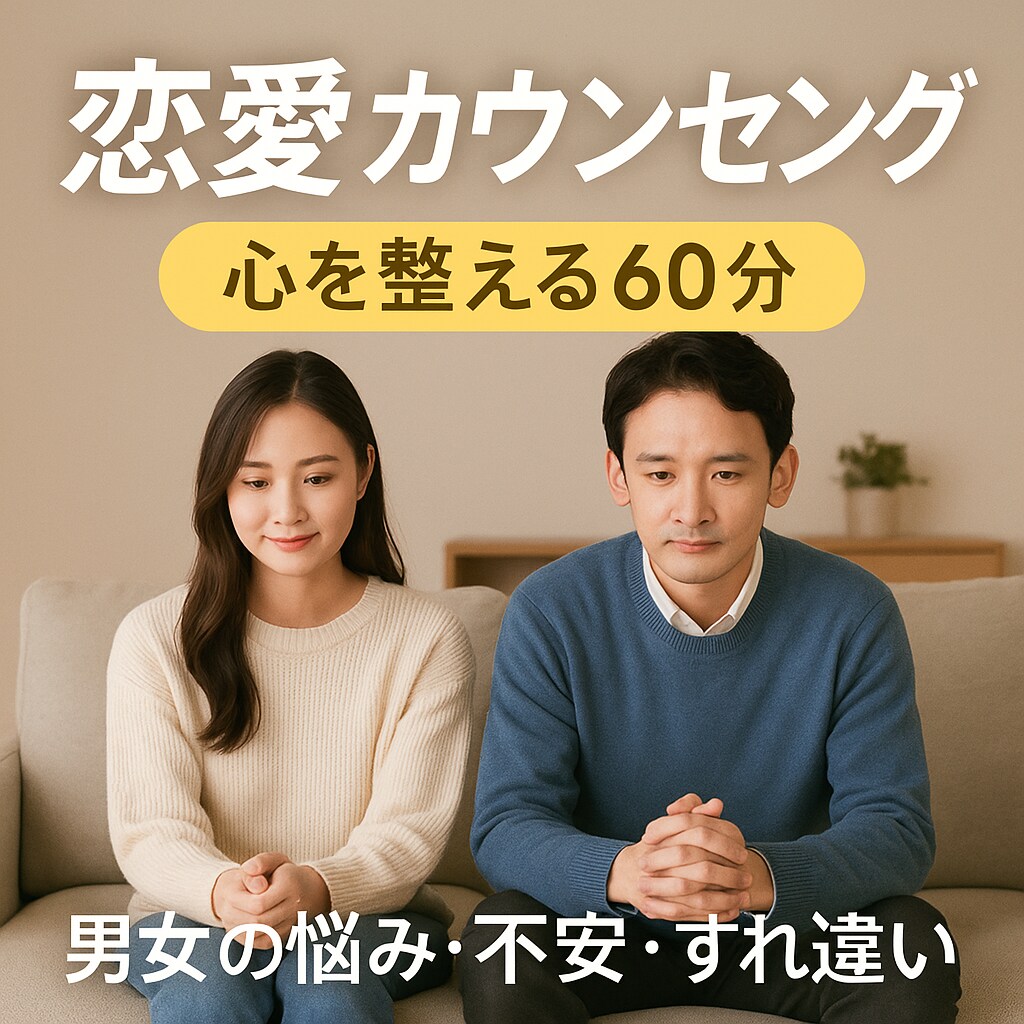 恋愛カウンセリングします 恋愛の悩み・不安・すれ違いを一緒に整理します イメージ1