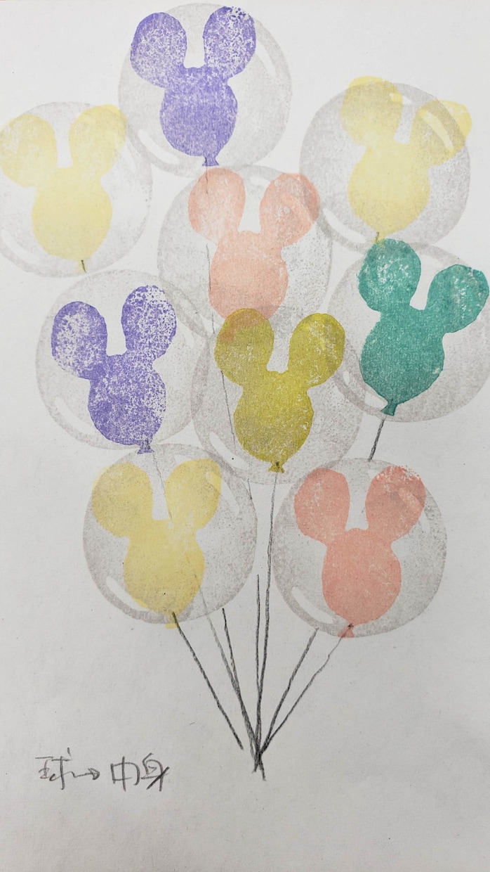 TDL好きな方！結婚証明書用スタンプ作ります ディズニーバルーン風のかわいい結婚証明書 イメージ2