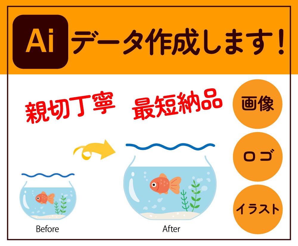 画像やイラストからAiデータ作成します 最短納品！親切丁寧に対応致します！ イメージ1