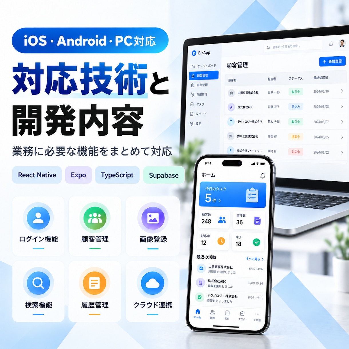 iOS・スマホ対応アプリを開発します スマホ・PC対応のアプリを作成。ご希望に合った機能にします。 イメージ5