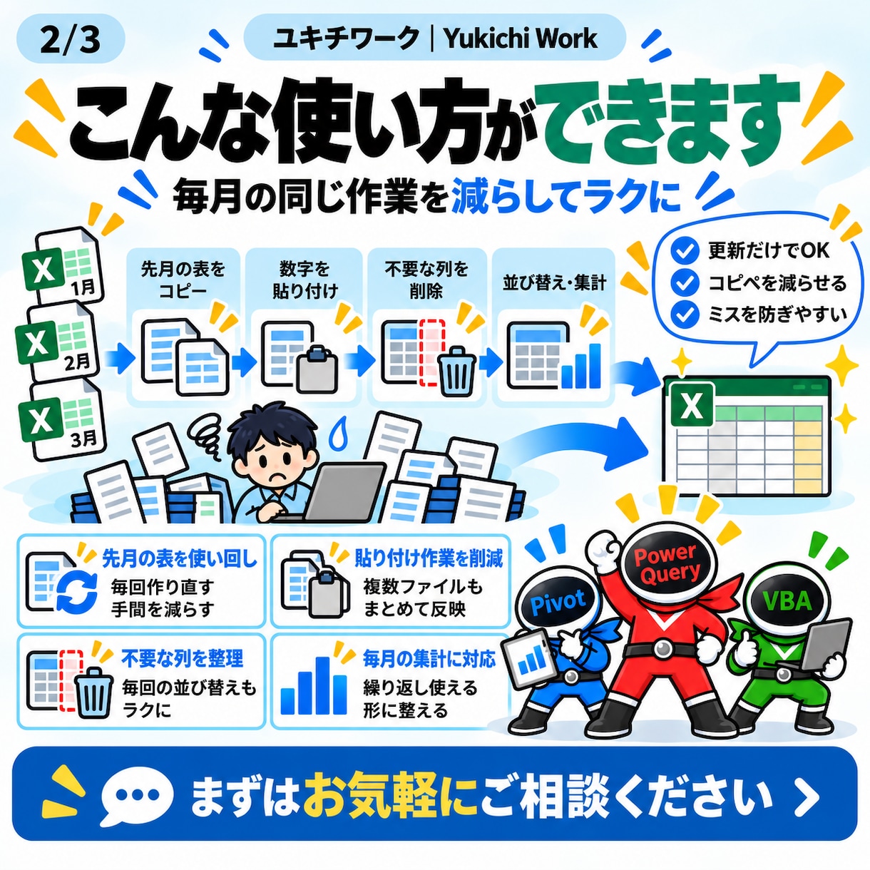原本と連動する共有用Excelを作成します 必要な情報だけ共有！見る人はExcelを開くだけ イメージ2