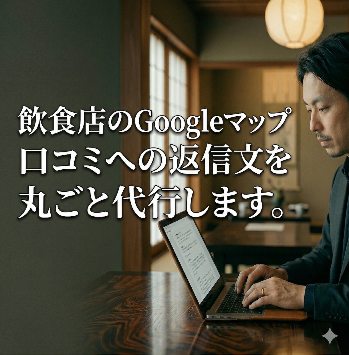 Googleマップ口コミの返信文を丸ごと代行します 放置された口コミは集客を逃しています。まるごとお任せ下さい。 イメージ1