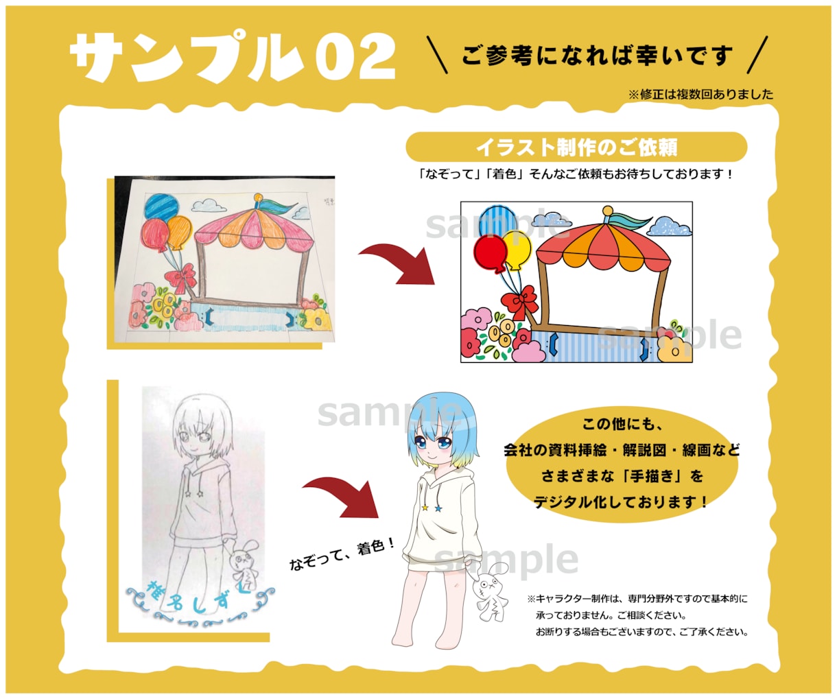 ご新規様用／あなたの手描きをデジタル化します 自分の考えたデザインを様々なところで活かしたい方へ！！ イメージ3