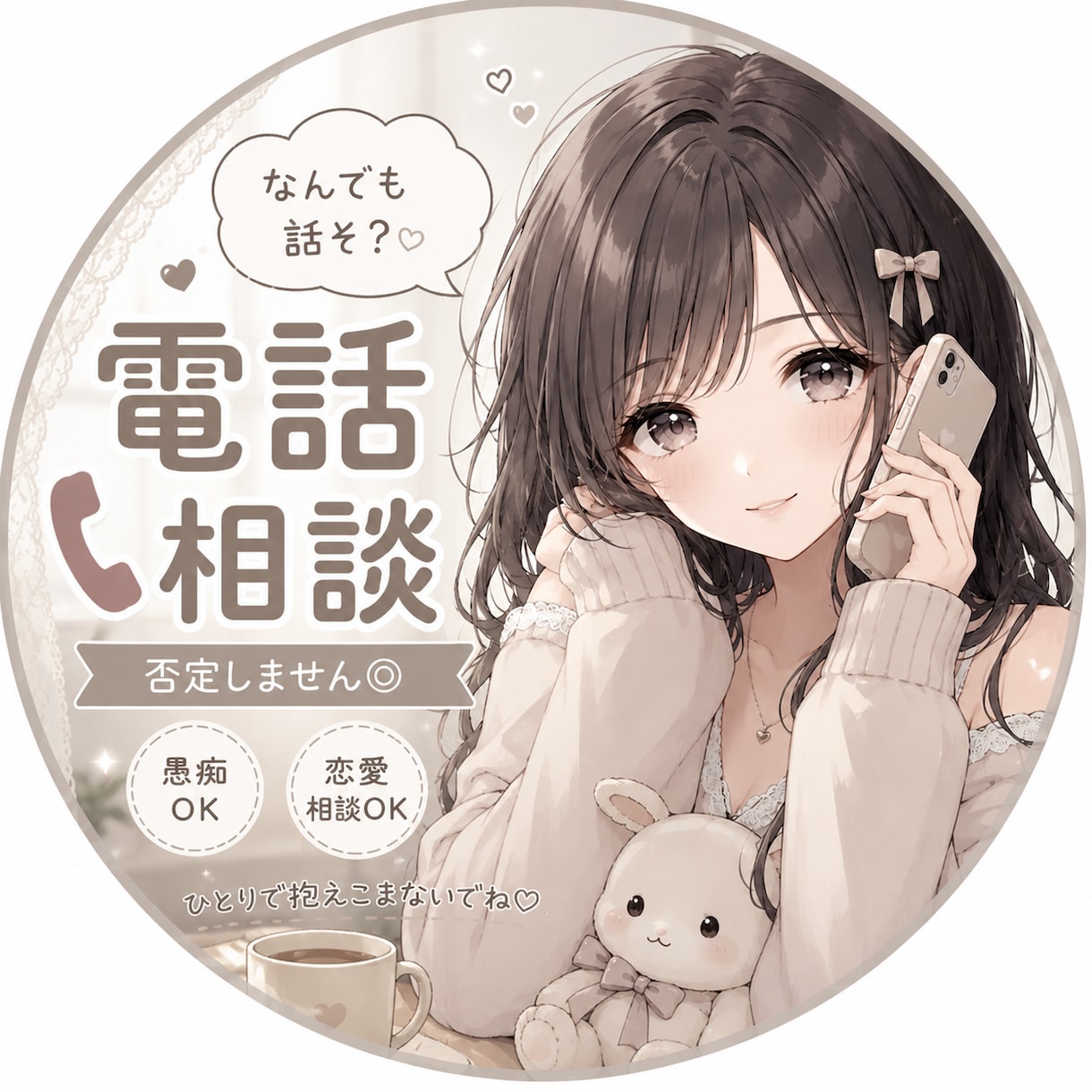 相談・愚痴・誰にも話せないこと何でも聞きます 相談じゃなくてもOKです！雑談だけでも◎ イメージ1
