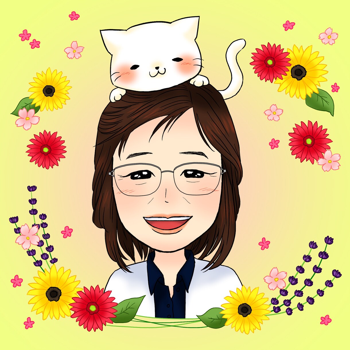 華やかで可愛い♡似顔絵風アイコンお安くお描きします リアルすぎず、シンプルすぎない！可愛い似顔絵風アイコンです♬ イメージ8