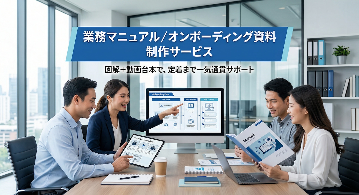 業務マニュアル/オンボ資料制作ます 図解＋動画台本で定着まで支援します イメージ1