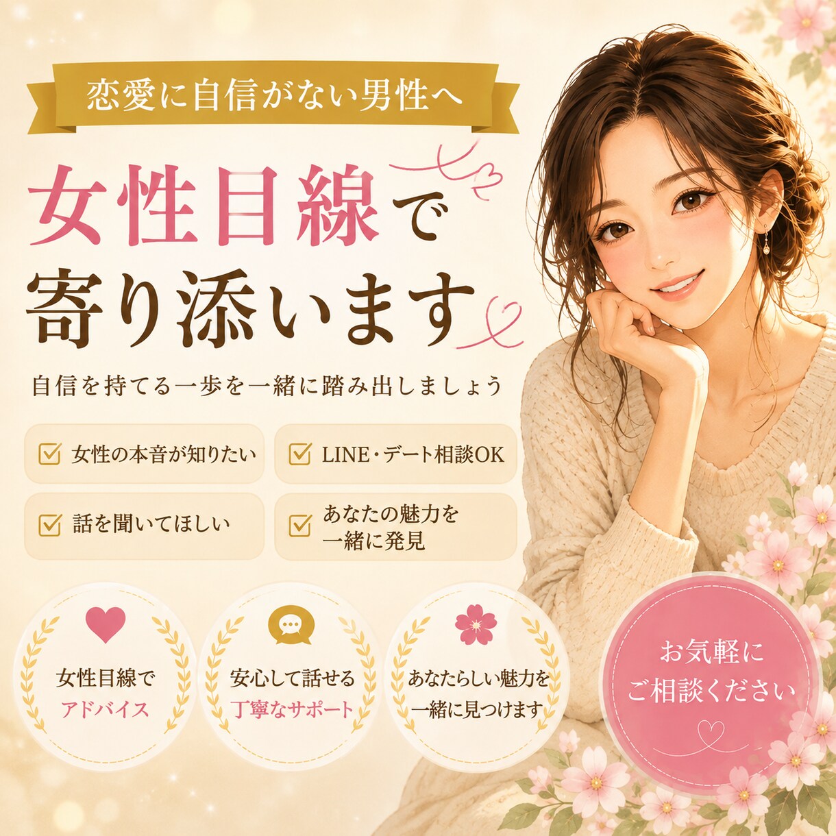 恋愛に自信がない男性を応援します 恋愛に自信がない男性を応援します イメージ1