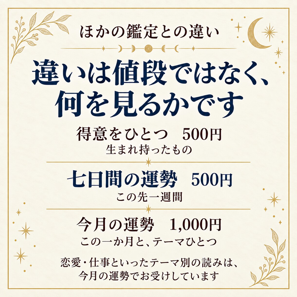 七日間の運勢｜この先一週間の流れを鑑定します 専門用語なし｜生年月日とお名前だけ・A4 1ページ イメージ5