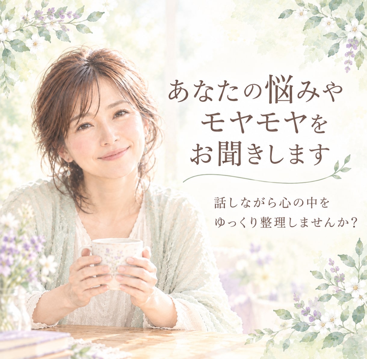 あなたの悩みやモヤモヤをお聞きします 話しながら心の中をゆっくり整理しませんか？ イメージ1