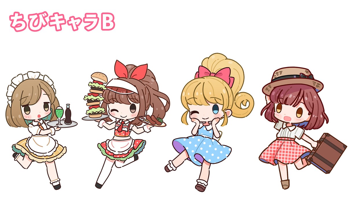 かわいいちびキャラ制作します キュートでポップなイラスト アイコン グッズ等に イメージ3