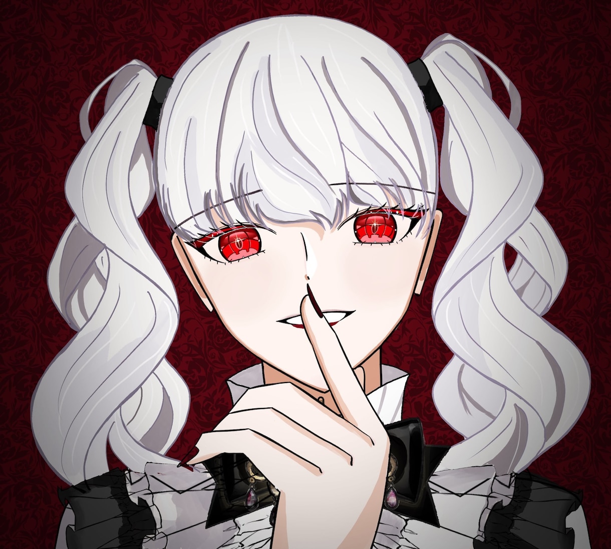 ゴシック・ダークな女性のイラストを制作します 白・赤・黒の配色を得意としています イメージ2