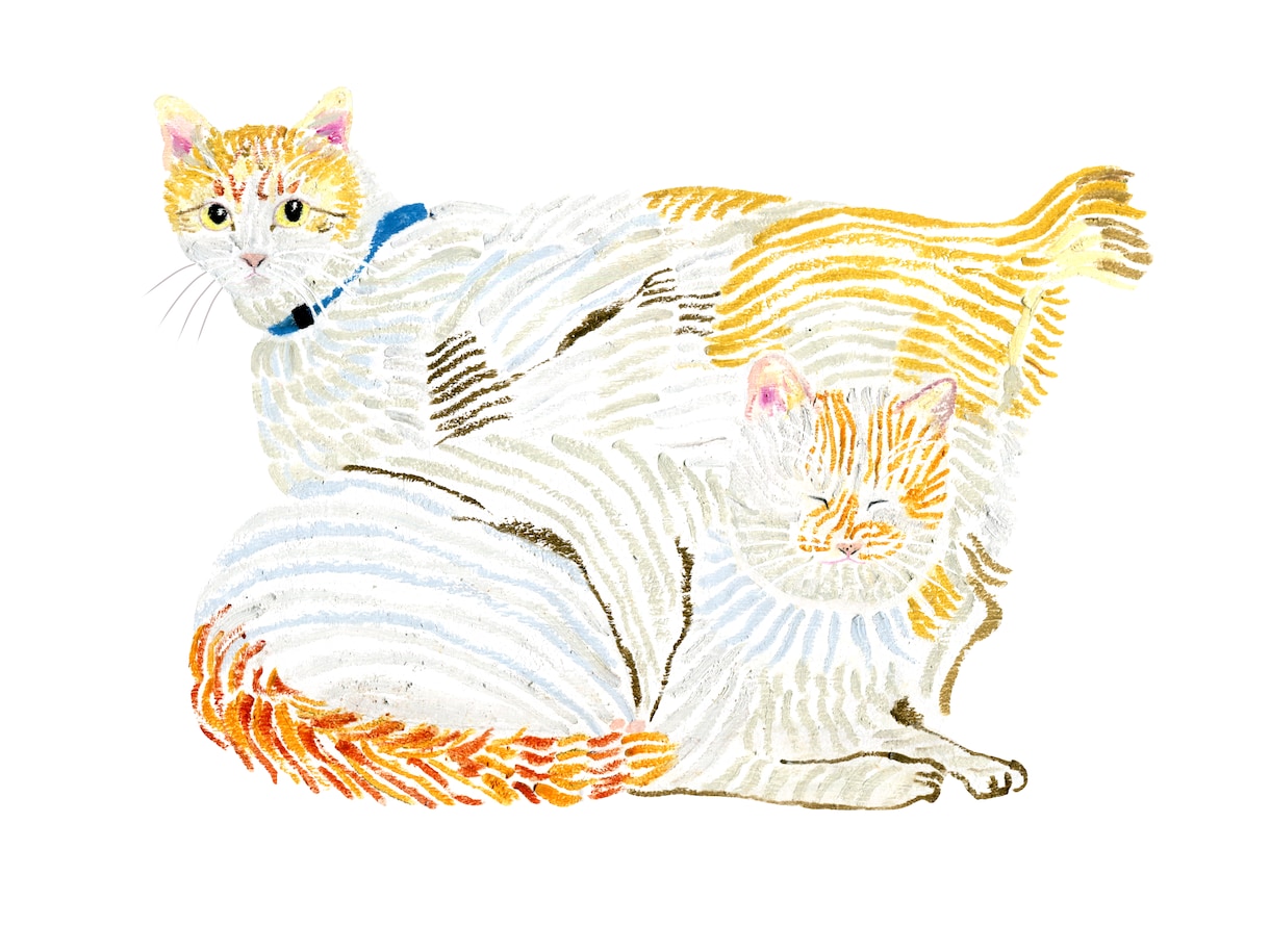 アートなペットイラストをクレヨンで描きます クレヨン画でデフォルメしたうちの子イラストをお手元に イメージ7