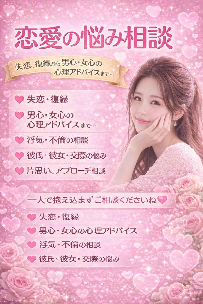 恋愛の悩み僕にお任せ！なんでも聴きます ひとりで抱えず、今すぐ話そう。 イメージ1