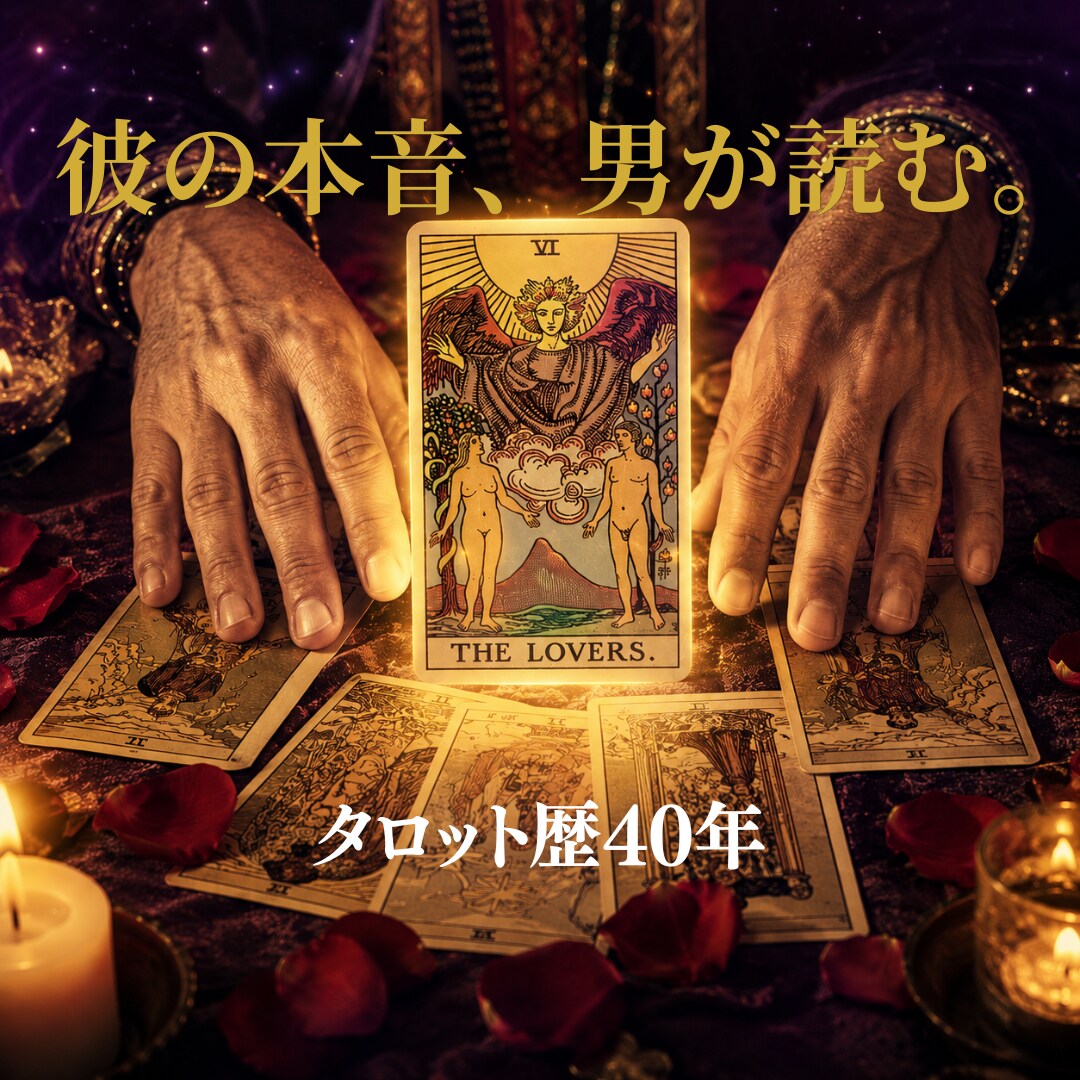 彼の気持ちを男目線で読むタロット恋愛鑑定をします なぜ彼はそう動くのか。男性心理×タロットで本音を言葉にします イメージ1