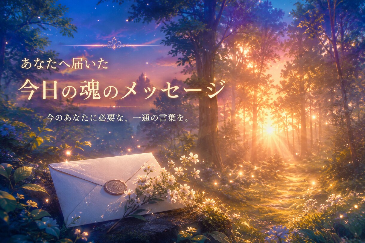 あなたへ届いた今日の魂の一言をお届けします 今日という日に、魂があなたへ届けたかった言葉があります。 イメージ1