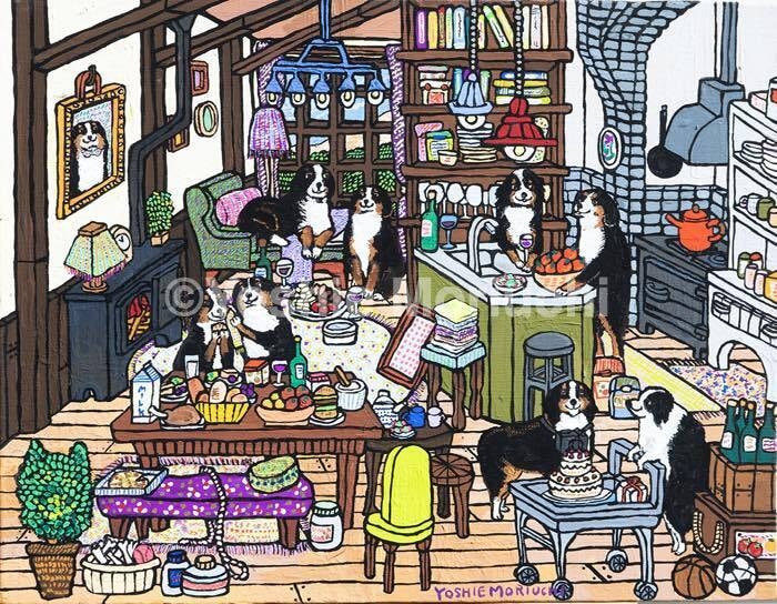 愛犬の似顔絵を好きな背景と一緒に描きます 世界に1つの思い出イラストが手に入ります。 イメージ2
