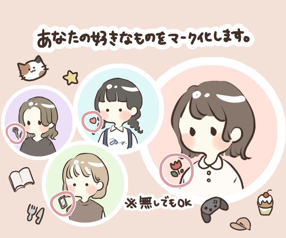 自分だけのマークとゆるかわアイコン描きます ＊一週間以内にお届け致します＊ イメージ3