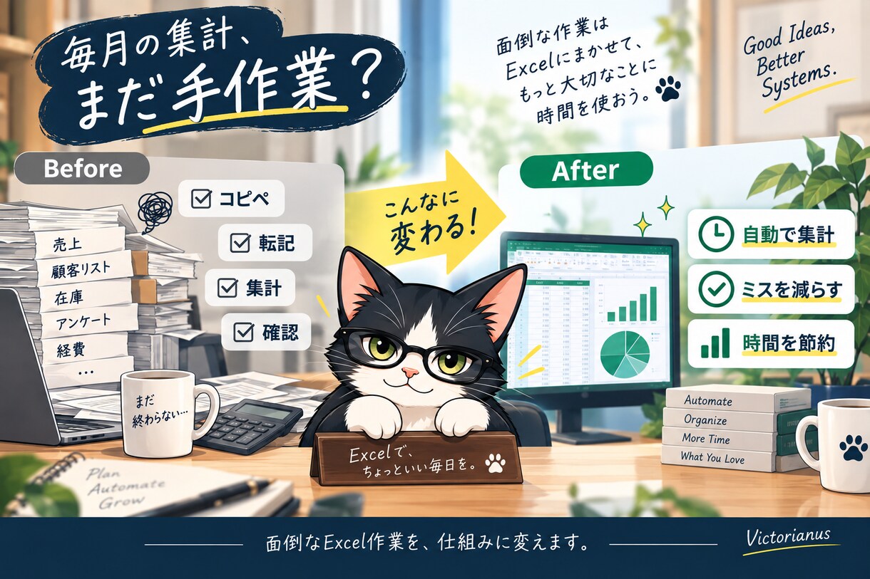 楽するエクセル！Excel業務効率化します 面倒な事務作業を効率化します。 イメージ3