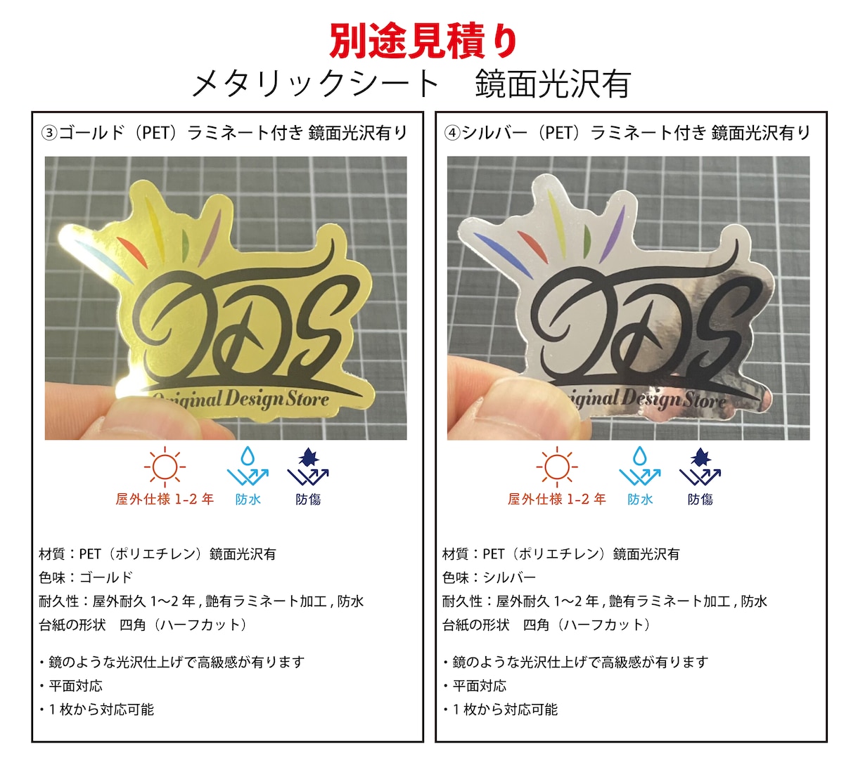 少数歓迎！お持ちのデータでステッカー作成します 輪郭カット対応！防水！A4サイズ内で何枚割つけても2500円 イメージ5