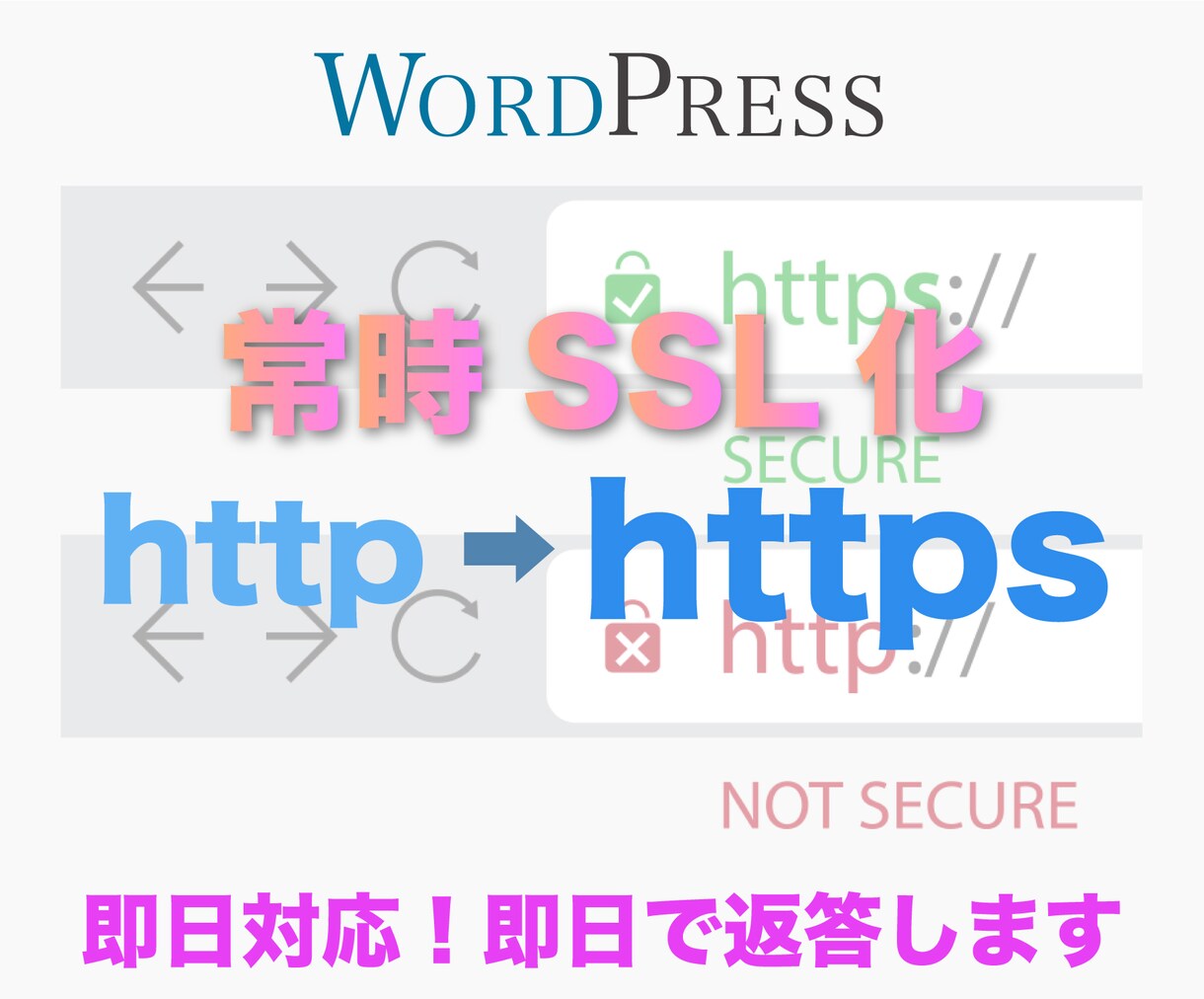 ワードプレスSSL化します 即対応で(http→https)承ります イメージ1