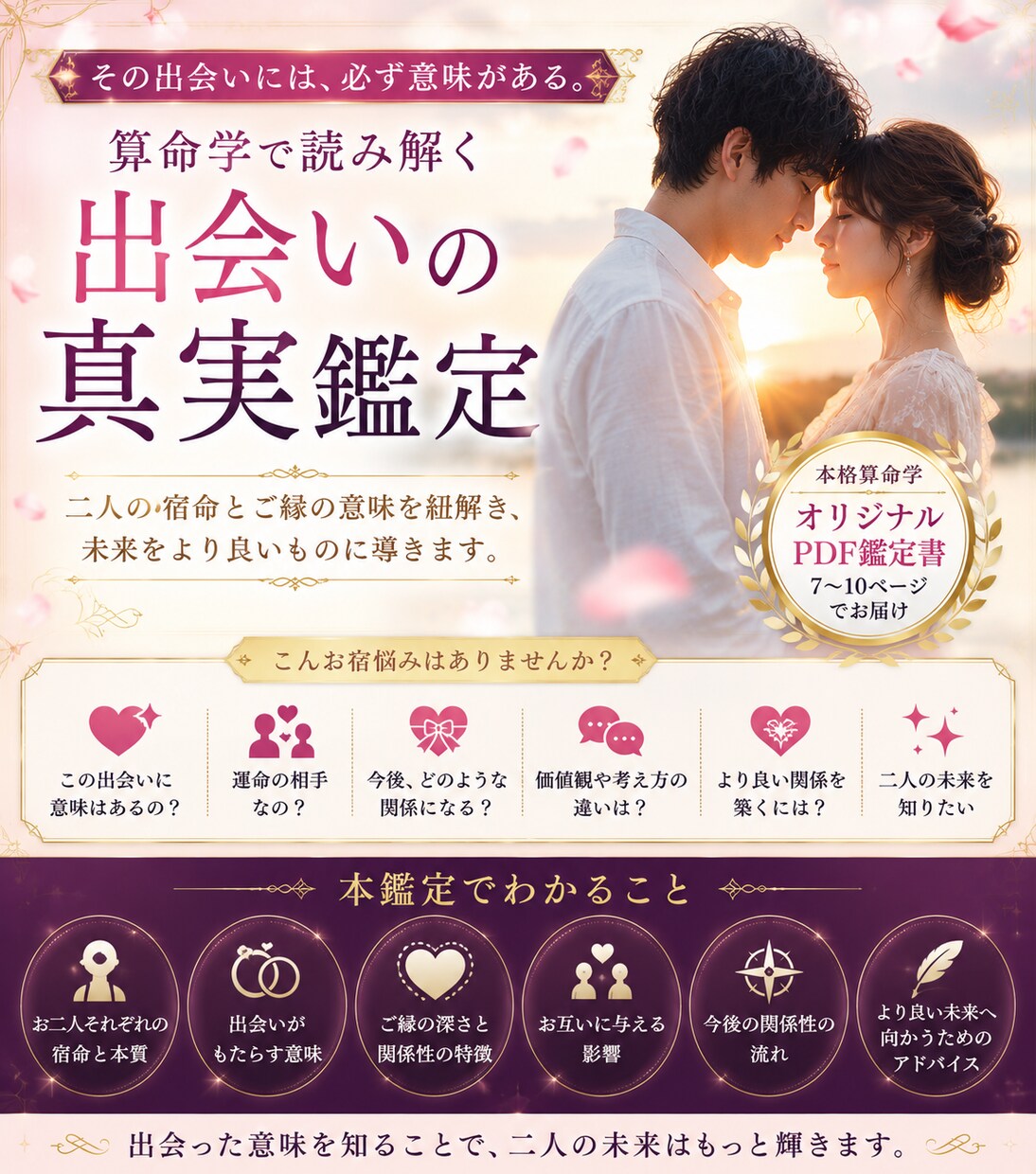 出会いの真実鑑定｜二人の宿命を読み解きます その出会いは偶然ではない。宿命が二人を引き合わせた理由 イメージ1