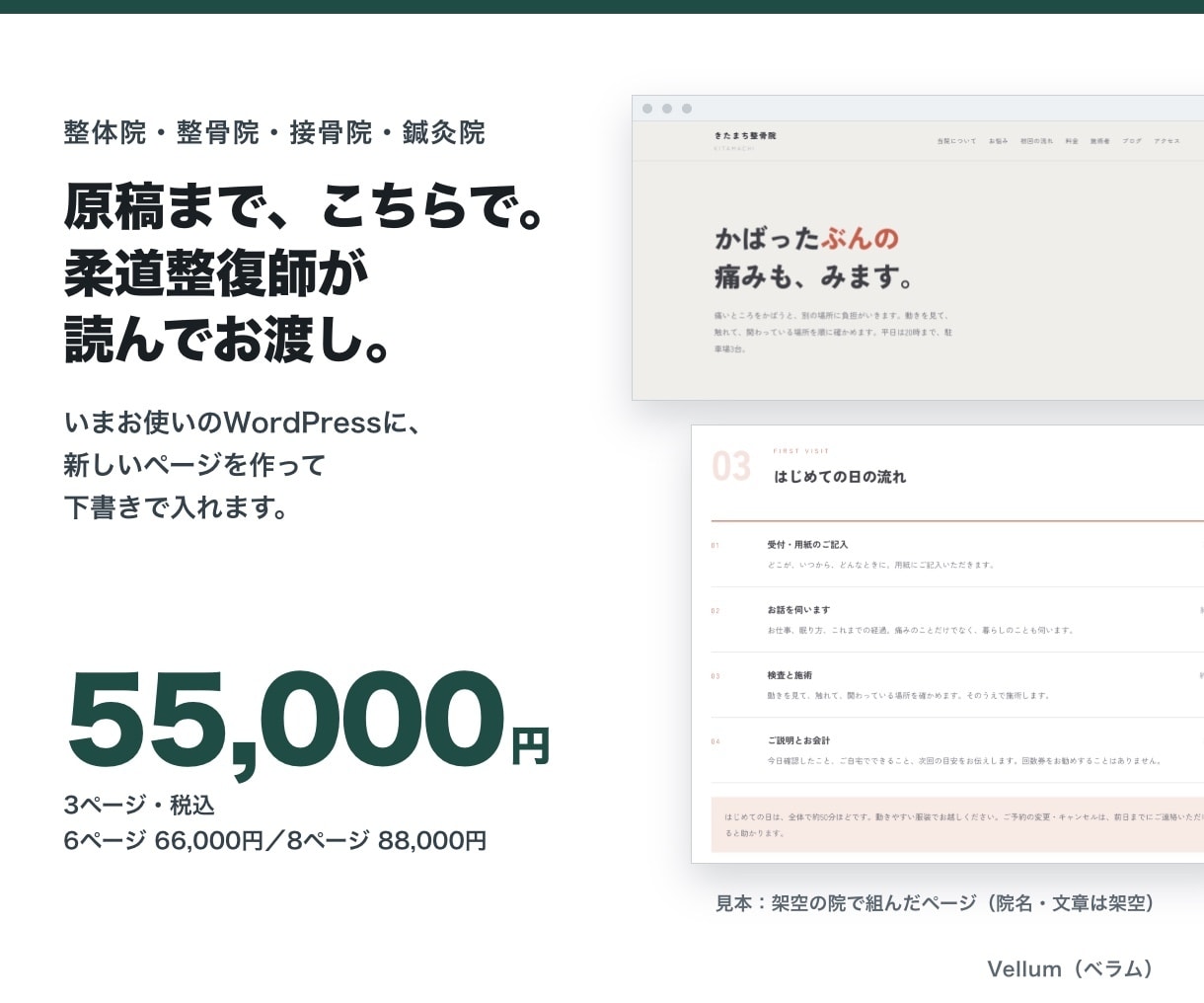 整骨院・整体院のホームページを原稿から作り直します 鍼灸院・接骨院も｜原稿は柔道整復師が読んでからお渡し イメージ1