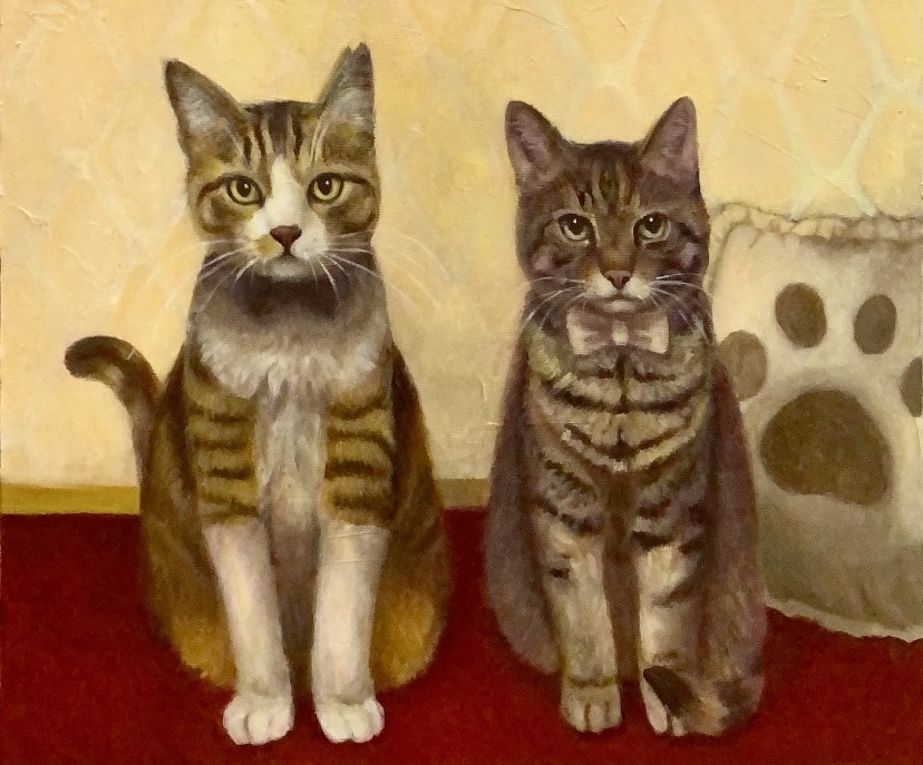 猫の肖像画、空想画などを油絵で描きます お家に愛する猫ちゃんの絵画を飾りませんか？ イメージ1