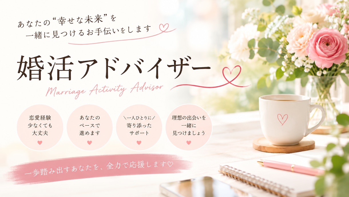 マチアプのプロフィール添削や婚活アドバイスをします 元美容部員×いいね500の現役婚活ママ イメージ1