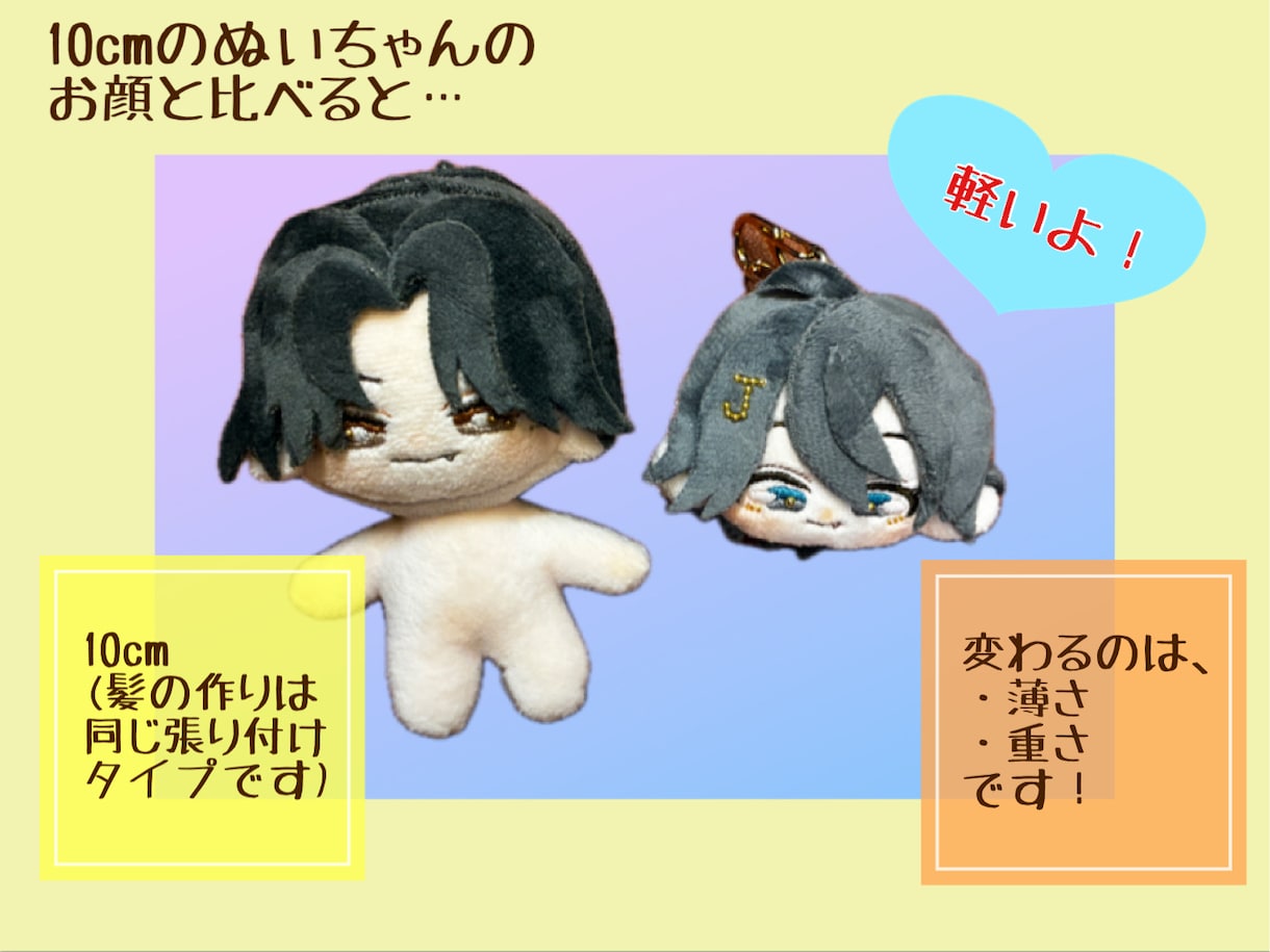 推しぬい(平面チビタイプ)作ります 推しぬいをこっそり持ち歩くためのキーホルダー！ イメージ5