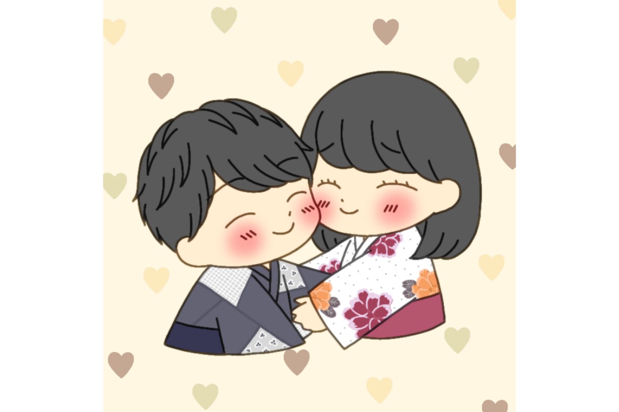 カップル編　ゆるかわなアイコン描きます 可愛いイラストお届けします(*˘︶˘*)♡ イメージ2