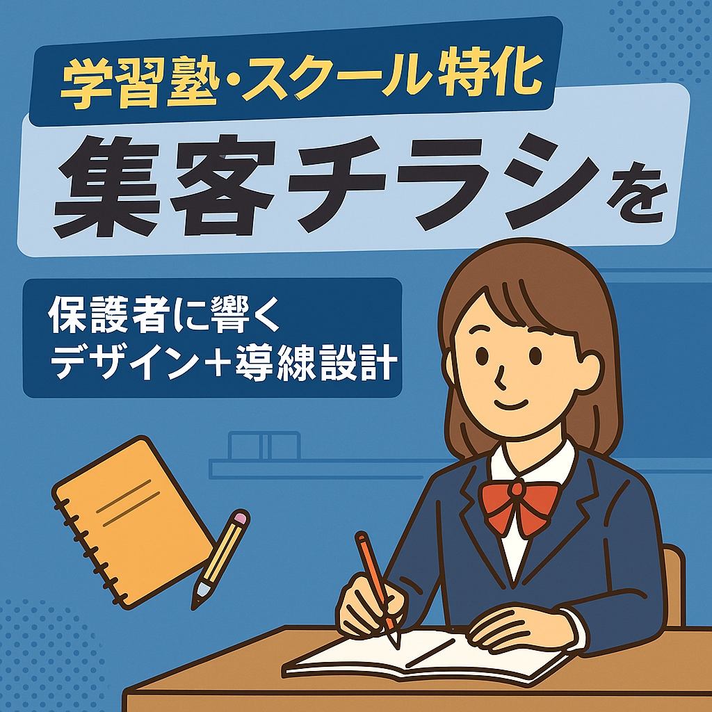 学習塾・スクール向け！集客チラシを制作します WEBマーケター監修の保護者の心に届く教育系チラシデザイン イメージ1