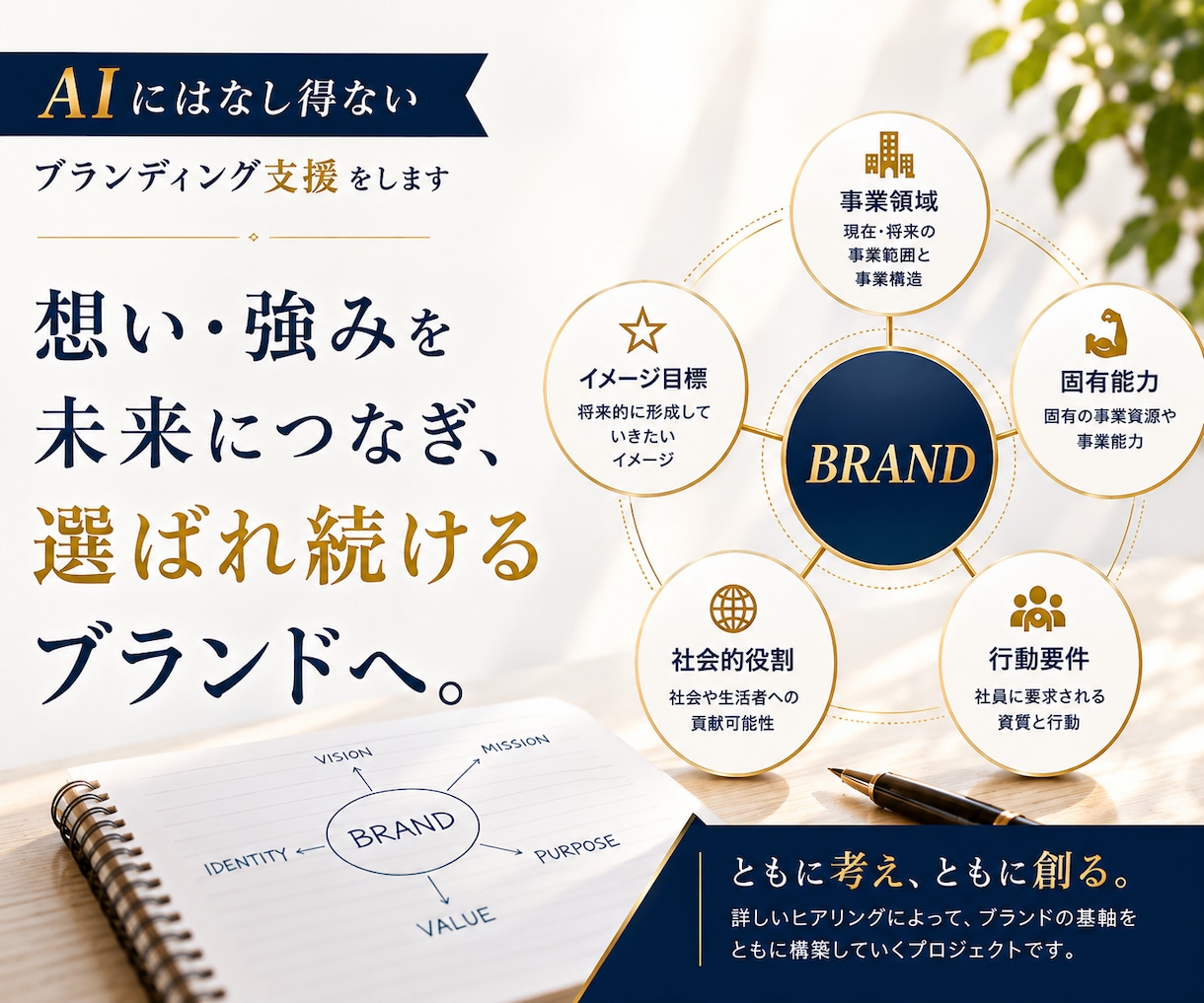 AIにはなし得ないブランディング支援をします 企業・ブランドの価値整理〜ミッション／ビジョン／バリュー イメージ1