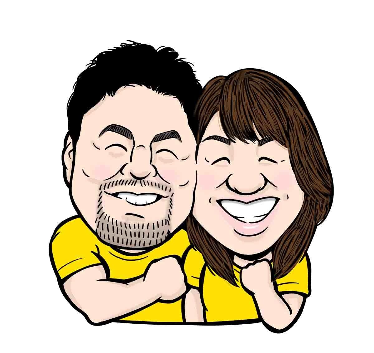 綺麗でPOPな似顔絵描きます ちょっとデフォルメした、POPで可愛い似顔絵です！ イメージ1