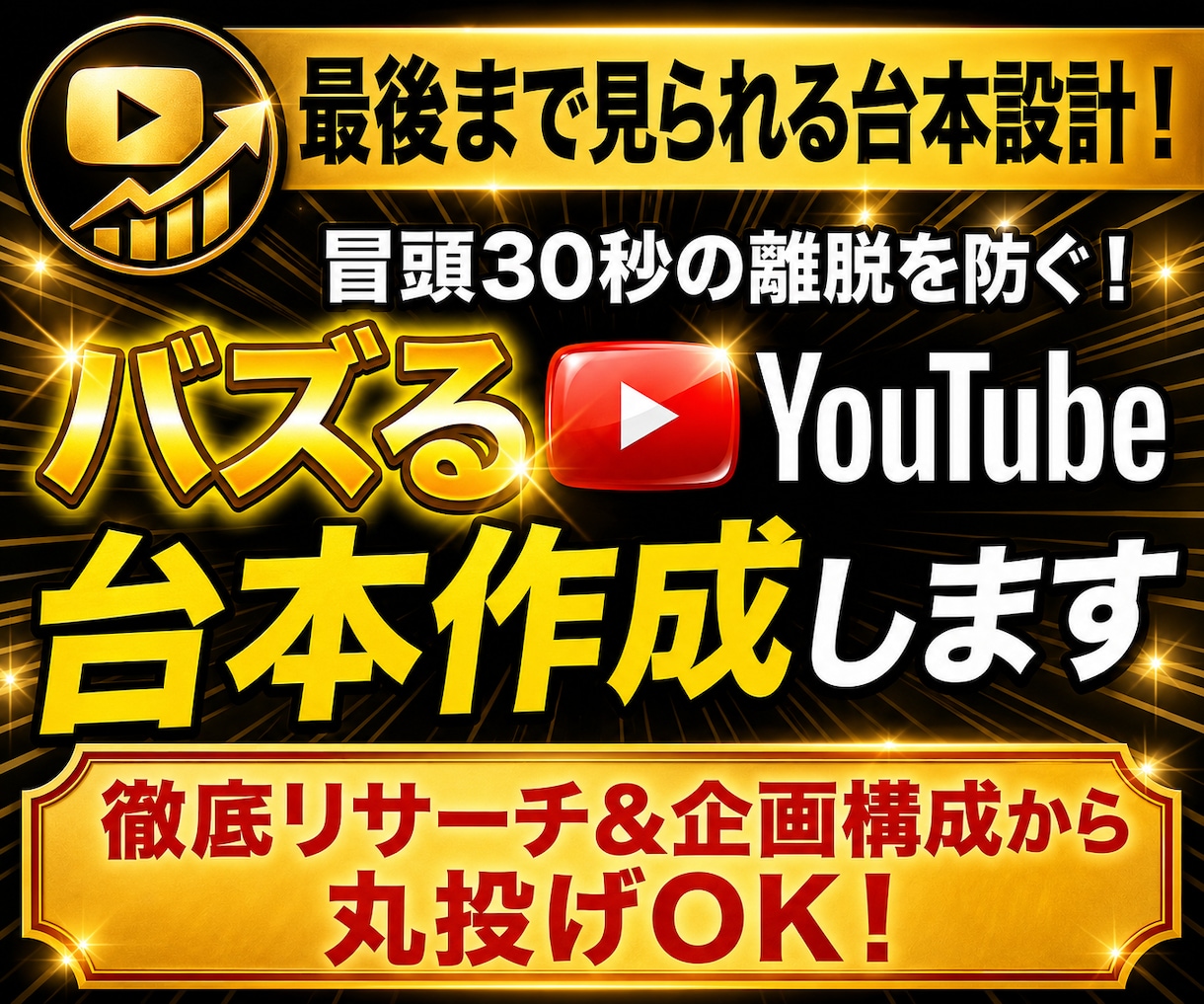 アルゴリズム特化のYouTube台本作成します 冒頭30秒の離脱を防ぐ！心理誘導ライティングで再生数を底上げ イメージ1