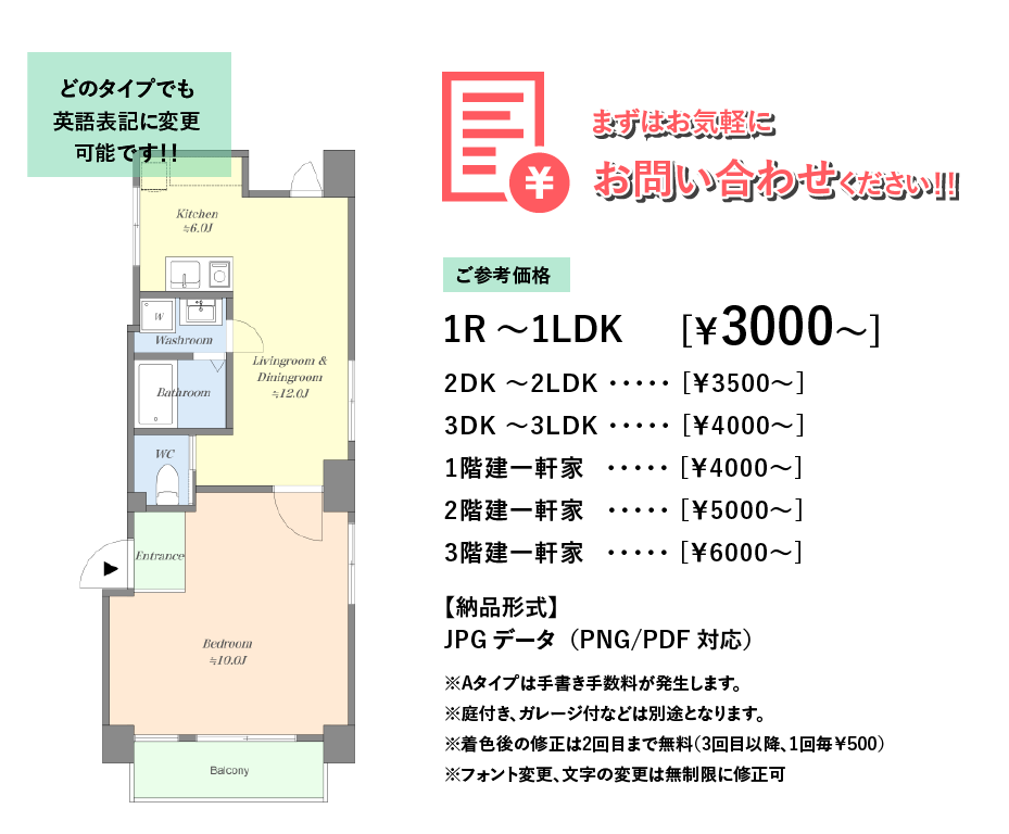 不動産賃貸売買専用！綺麗な間取り図作ります マイソク広告用リーシングサイトやチラシに！ イメージ5