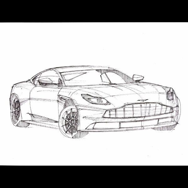 愛車のイラストを描きます サインペンでA4紙にスケッチします イメージ1