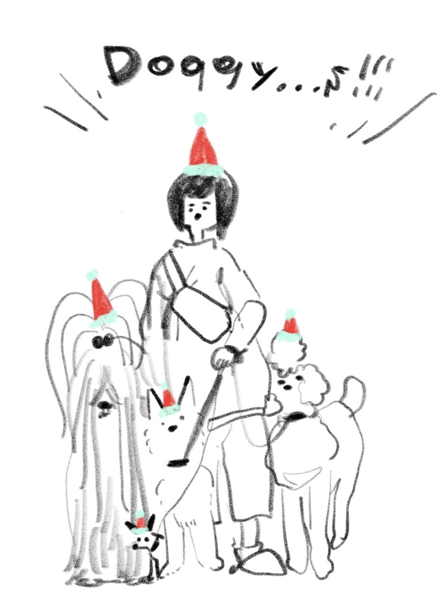 ゆる犬のスケッチ風のイラスト描きます ゆるい雰囲気のイラスト、求める雰囲気に沿って描かせて頂きます イメージ2